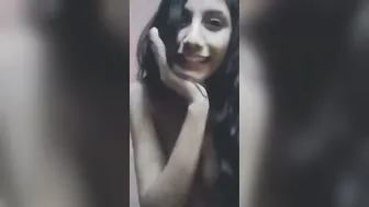 Smiling Desi Babe Flashing Juicy Boobs Topless For Lover's Phone