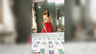 Cute Desi Gf Teasing Nipples Dropping Saree At Home
