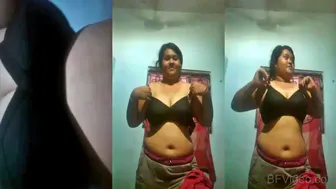 Desi Bhabhi Stripping Sari Revealing Massive Jugs In Village Hut
