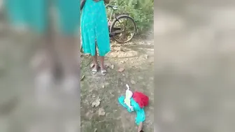 Dehati Babe Caught Topless Sweaty Post Wild Outdoor Bang