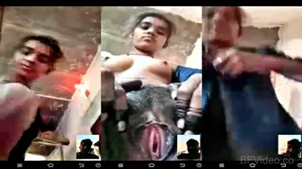 Dehati Ladki Flashing Bushy Chut On Video Call