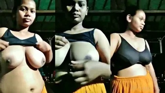 Dehati Village Girl Jiggling Huge Boobs In Mud Hut Corner