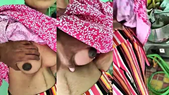 Dehati Bhabhi Milked Hard By Devar Amid Kitchen Utensils