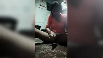 Desi Babe Thrusting Wooden Roti Roller Deep In Wet Pussy