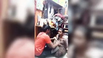 Tailor Squeezing Pressing Sucking Juicy Desi Boobs In Shop