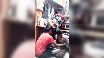Tailor Squeezing Pressing Sucking Juicy Desi Boobs In Shop