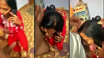 Desi Housemaid Sucking Owner's Lund Behind Kitchen Door