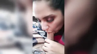 Desi Secretry Slurping Manager's Dick In Car Seat Slobber