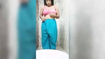 Stripping Salwar Kameez Bathroom Mirror Desi Tease