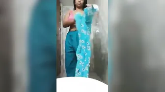 Stripping Salwar Kameez Bathroom Mirror Desi Tease