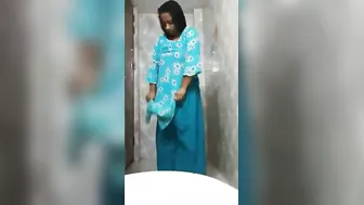 Stripping Salwar Kameez Bathroom Mirror Desi Tease
