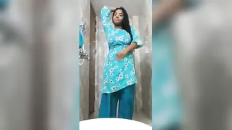 Stripping Salwar Kameez Bathroom Mirror Desi Tease