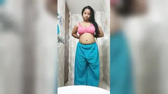 Stripping Salwar Kameez Bathroom Mirror Desi Tease