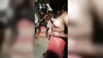 Desi Babe Shaking Topless In Skimpy Petticoat Dance Tease