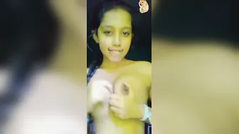 19yo Sri Lankan Teen Squeezing Her Perky Boobs Seductively