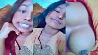 Pompom Desi Girl Topless Jiggling Tits In Village Courtyard
