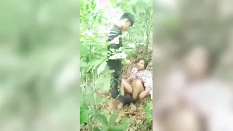 Bangladeshi Hottie Bent Over For Standing Doggy In Jungle