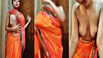 Beautiful Bengali Girl Stripping Saree Slow In Bedroom