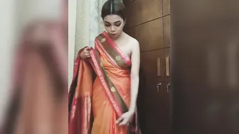Beautiful Bengali Girl Stripping Saree Slow In Bedroom