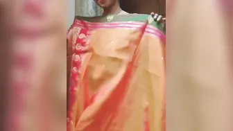 Beautiful Bengali Girl Stripping Saree Slow In Bedroom