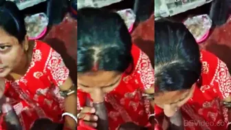 Cute Desi Wifey Deepthroating In Thin Nighty At Home