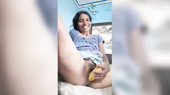 Telugu Bhabhi Masturbating Choot With Kela In Veranda Swing