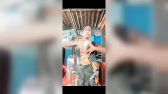 South Indian Big Boob Wifey Going Topless Teasing Nipples Viral