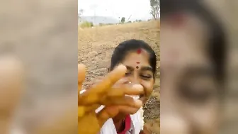 South Village Wife Spreading Hairy Pussy In Fields Exposure
