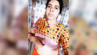 Unsatisfied Dehati Bhabhi Shaking Massive Boobs Desperately