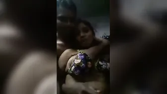 Bhabhi Boobs Pressed Hard By Devar In Mirror Selfie Fun