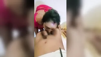 Desi Bhabhi Sucking Devar's Thick Dick In Viral Night Blowjob