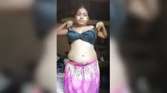 Hairy Tamil Slut Stripping Slow Tease Fingering On Selfie Cam