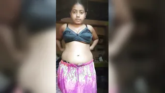 Hairy Tamil Slut Stripping Slow Tease Fingering On Selfie Cam