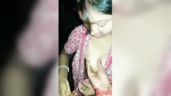 Hubby Squeezing Wife's Heavy Mulk Jugs In Diwali Night Cam