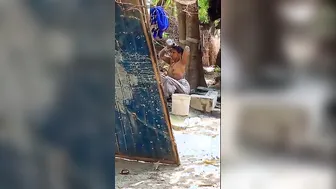 Village Bhabhi Secret Nude Bath Outdoors Hidden Cam Leak