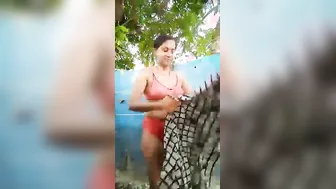 Bengali Village Cutie Washes Nude Body By River Stream