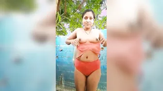 Bengali Village Cutie Washes Nude Body By River Stream
