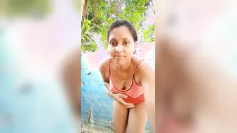 Bengali Village Cutie Washes Nude Body By River Stream