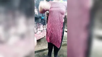 Big Gaand Village Wifey Nude Bathing Backyard Pump Water