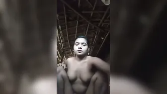 Dehati Indian Girl Stripping Nude For Selfie Video Tease