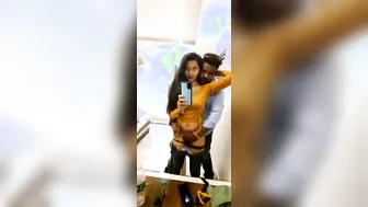Indian Gf Teasing Foreplay Hot Kissing Before Mirror Sex Romp