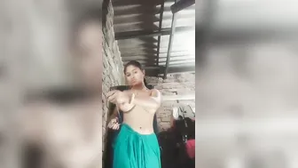 Village Wife Stripping Nude Tease For Ex-Lover In Saree