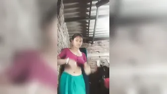 Village Wife Stripping Nude Tease For Ex-Lover In Saree