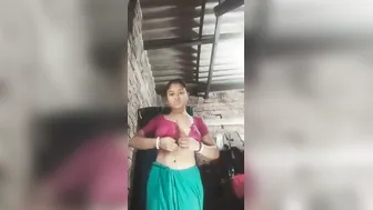 Village Wife Stripping Nude Tease For Ex-Lover In Saree