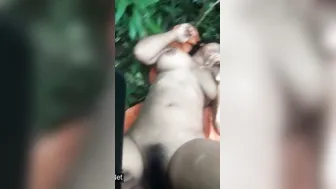 Busty Bhabhi Spreading Legs Flashing Pussy Outdoors Lover