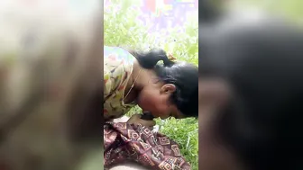 Dehati Gf Gagging On Thick Dick Sucking Outdoors Caught