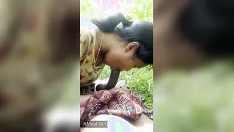 Dehati Gf Gagging On Thick Dick Sucking Outdoors Caught