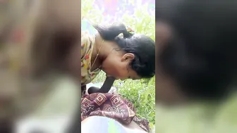 Dehati Gf Gagging On Thick Dick Sucking Outdoors Caught