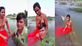 Dehati Couple Nude Bathing Outdoors Caught On Phone Cam