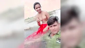 Dehati Couple Nude Bathing Outdoors Caught On Phone Cam